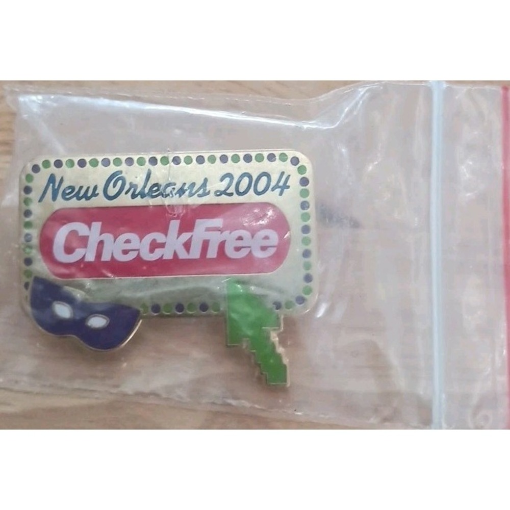 Vtg 2004 eBay Live New Orleans CheckFree Advertising Enamel Hat Lapel Pin New